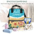 thumbnail image 5 of Pofeuu Hello Summer1 Print Diaper Bag Backpack, Multifunction Travel Pack Maternity Baby Changing Bags, Large Capacity, Waterproof, 5 of 6