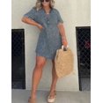 thumbnail image 1 of Vestido camisero vaquero azul para mujer, Vestido camisero Vintage elegante, ropa de calle informal de gran tamaño, minivestido S-5XL 2023, 1 of 5