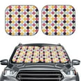 thumbnail image 2 of Naloa Polka Dot 2 Piece Foldable Car Sun Shades, Car Windshield Sunshade, Front Window Sunshade for Car, Truck, SUV - Small, 2 of 7