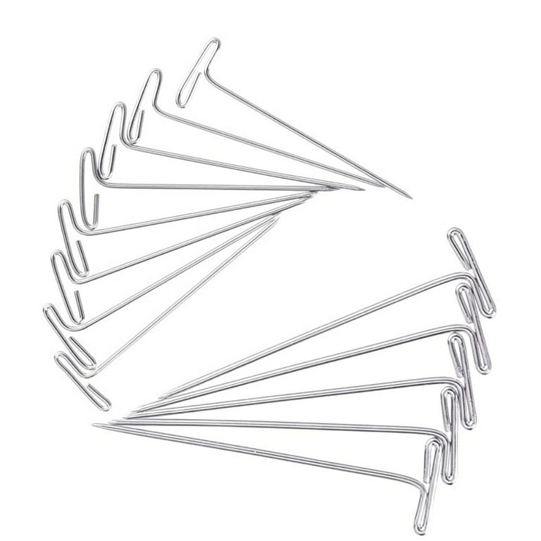50pcs Steel T-Pins Assorted Wig Pins Nickel Plated Sewing Pins Quilting Pins  Needles Pin with T-bar Head for Blocking Knitting Modelling Crafts Projects