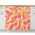 thumbnail image 2 of Pink Orange Sink Skirt 11"Wx13"L, Dustproof Under Sink Curtain with Self Adhesive Tape, Art Abstract Modern Geometric Cabinet Curtain Cover for Bathroom Vanity, RV, Kitchen Cabinet Storage Shelf, 2 of 9
