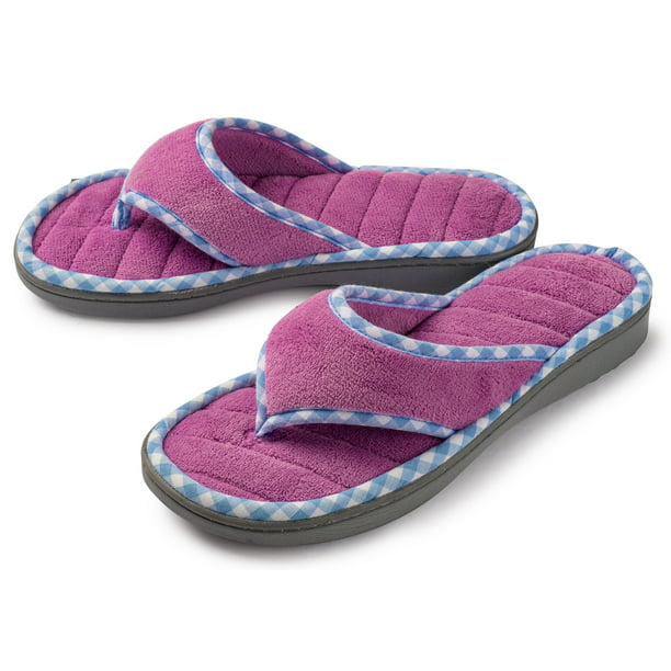 Roxoni - Roxoni Womens House Slippers Open Toe Thong Slide Purple -  Walmart.com - Walmart.com