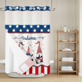 thumbnail image 6 of No Hook Shower Curtain with Snap in Liner, Happy Independence Day Funny Gnome Waterproof Fabric Bathroom Curtain Mesh Top Window, Stars and Stripes Shower Curtains 48x72in, 6 of 9