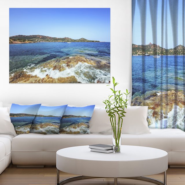 Agay Bay in Esterel Rocks Beach - Oversized Beach Canvas Artwork