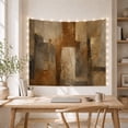 thumbnail image 5 of Sienna and Charcoal Blocks Around a Cream Center, Peaceful Abstract for Art Lovers, Earth Tone Wall Art, Housewarming Gift, Tapestry Wall Hanging for Bedroom and Living Room, 5 of 7