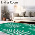 thumbnail image 2 of ODIKA 5'x7' Machine Washable Non-Slip Area Rug, Luxurious Winter Wonderland Fir Bathtub Spa Accessory High Traffic Rug, Green, 608546, 2 of 7