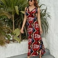 thumbnail image 6 of Stop Sign Dress Fashion Boho Beach Long Dresses Female Party Printed Maxi Dress, 6 of 9