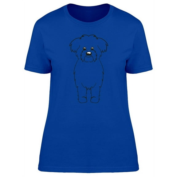 Cute Maltese Dog Sketch T-Shirt Women -Image by Shutterstock, Female Medium