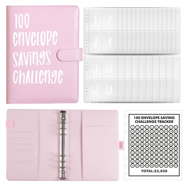 Cuaderno de hojas sueltas Cuaderno de planificación de presupuesto con sobres para efectivo para eventos de desafío de pareja