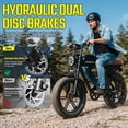 thumbnail image 6 of HOVSCO Gtrs Electric Bike for Adults, 20'' Fat Tire, 750W Peak 1500 W Motor E Mountain Bike, 48V 15AH Tested to UL2849 Standard by SGS, Hydraulic Disc Brakes, 6 of 11