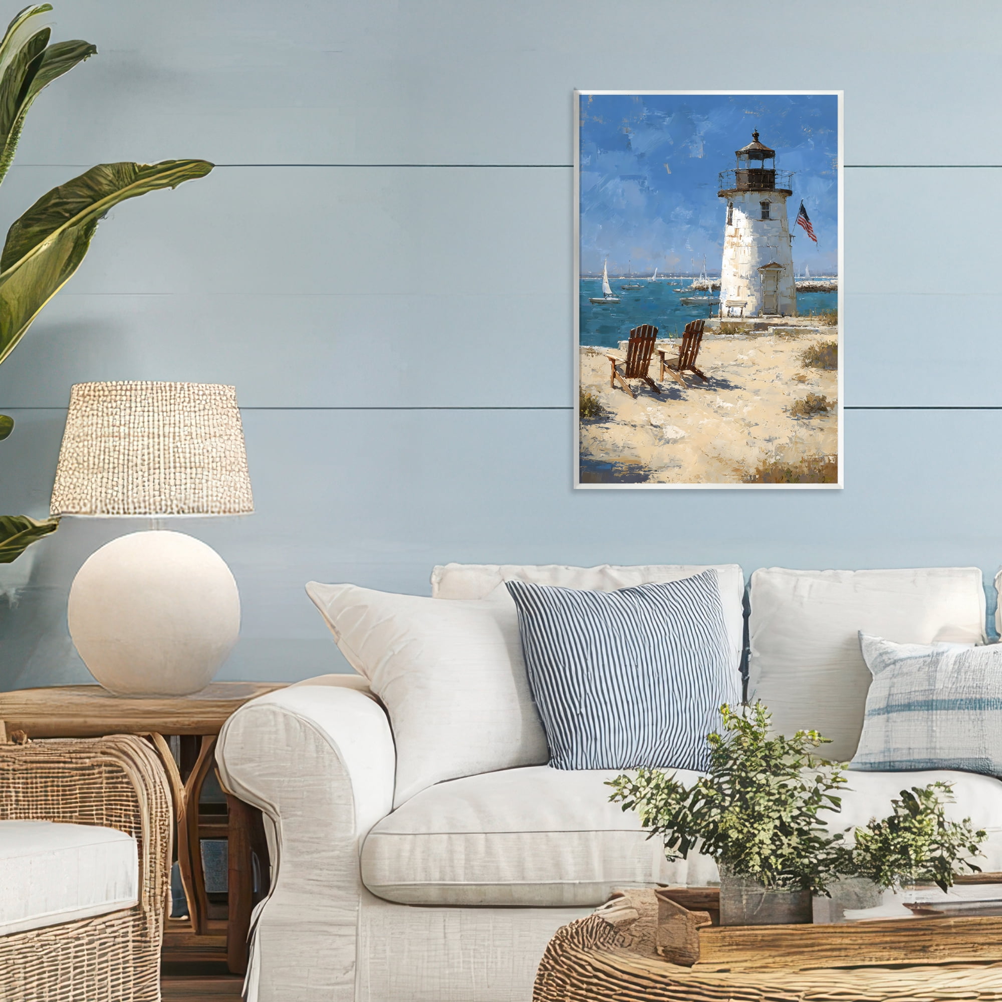 Stupell Industries Summer at Lighthouse Bay Wall Plaque Art, design by Petal Prints Design