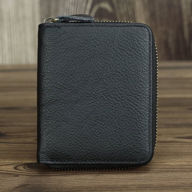 Cartera retro para hombre, cartera multifuncional de cuero, cadena, capa superior, cartera de piel de vaca, horizontal y vertical