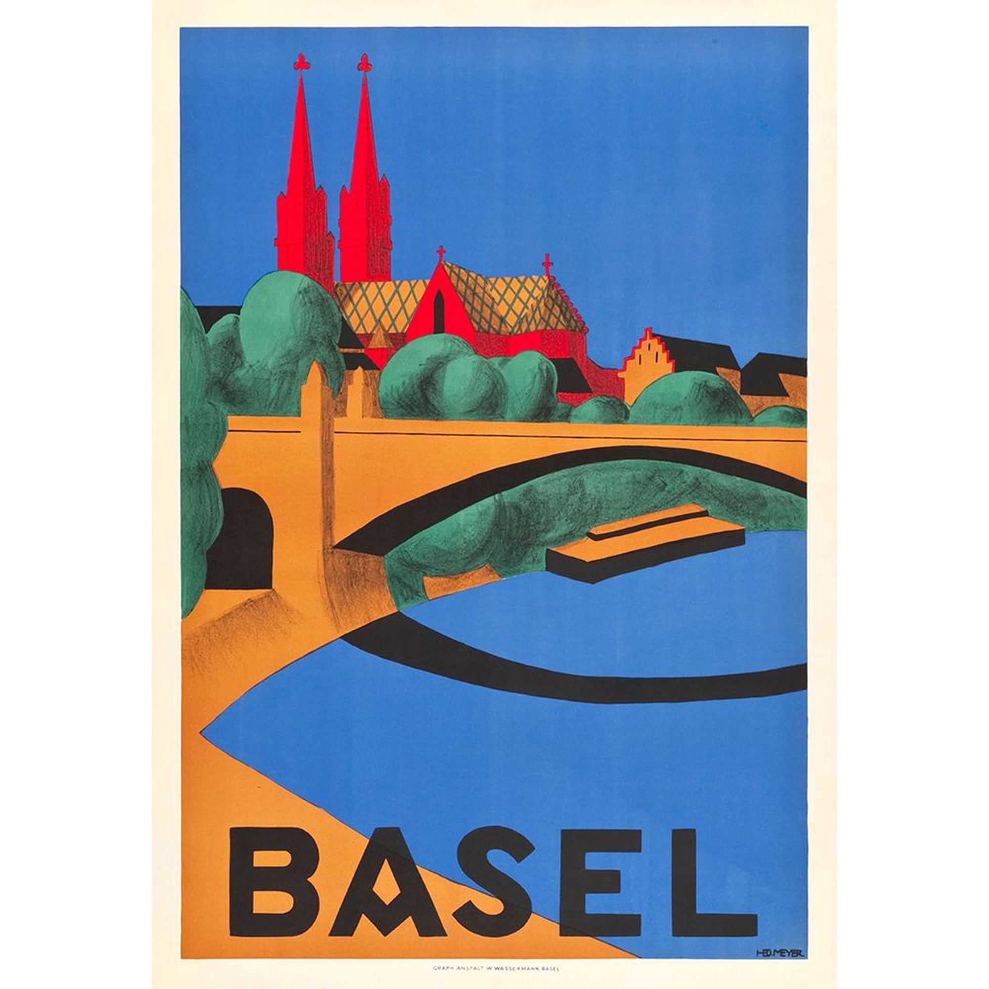 Basel Poster Print - Apple Collection Vintage (18 x 24)
