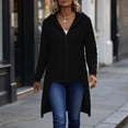 thumbnail image 6 of Edvintorg Women Jacket Full Zip Hooded Long Split Coat Lightweight Long Sleeve Casual Tunic Outerwear with Pocket Womens Clothing Black S, 6 of 8