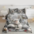 thumbnail image 2 of Manfei Cute Christmas Snowman Queen Comforter Set,Hello Winter Bedding Sets,White Silver Bedding Comforter Set For Girsl Kids,Luxury Bedroom Decor Reversible,3-Piece, 2 of 8