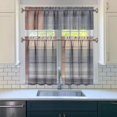 thumbnail image 3 of Gray Abstract Oil Painting Kitchen Curtain Valance 3 Piece Set for Kitchen Curtains and Valance Set Short Curtain Sink Window Decor 36 Inch Small Window Treatment Tier 27.5x36 Length, 3 of 6