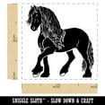 thumbnail image 2 of Elegant Friesian Horse Self-Inking Rubber Stamp Ink Stamper - Purple Ink - Small 1 Inch, 2 of 7