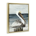thumbnail image 3 of Stupell Industries Tropical Resting Beach Pelican Gold Floating Frame Canvas Art, 17 x 21, by Julie DeRice, 3 of 8