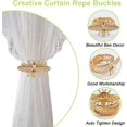 thumbnail image 4 of HAHDAXIA Curtain Tiebacks, 2Pcs Alloy Drapery Holdback Modern Simple Style Curtain Tie Backs Strenchy Wire Rope Curtain Straps for Home Decor (Gold Bee), 4 of 6