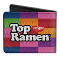 thumbnail image 2 of Nissin Foods Wallet, Bifold, Top Ramen Noodle Wave Blocks Multi Color Black White, Vegan Leather, 2 of 5