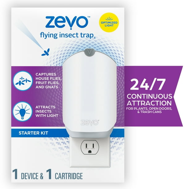 Zevo Flying Insect Fly Trap (1 Device + Refill) Featuring Blue And UV