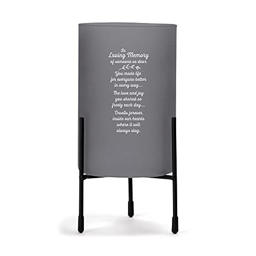 Loving Memory Someone Charcoal 8 x 4 Glass Hurricane Candle Holder