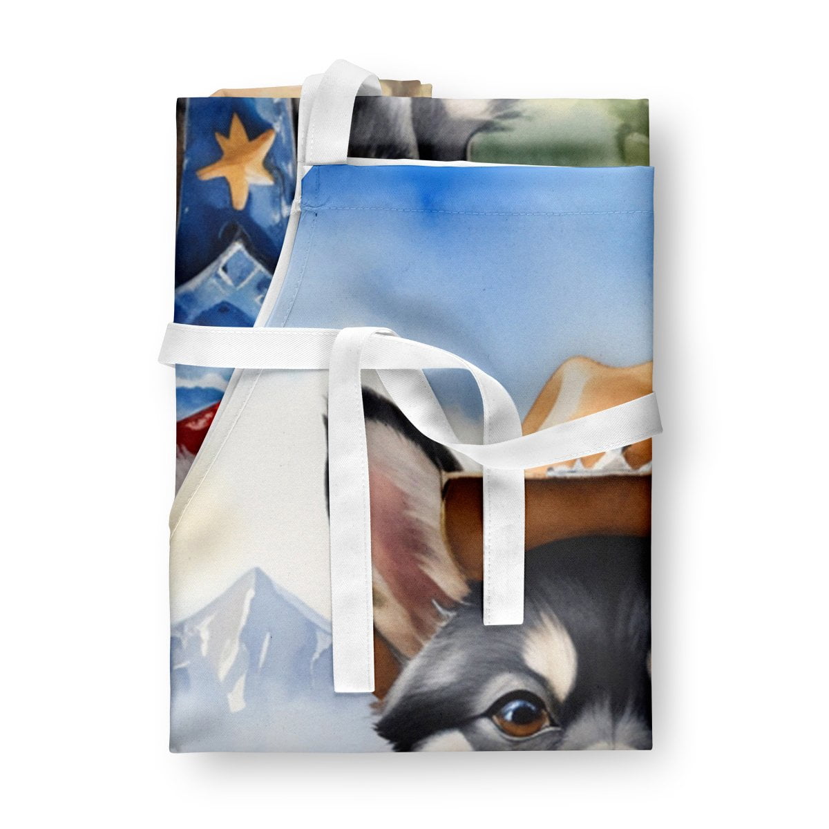 Alaskan Klee Kai Cowboy Welcome Apron 27 in x 30 in