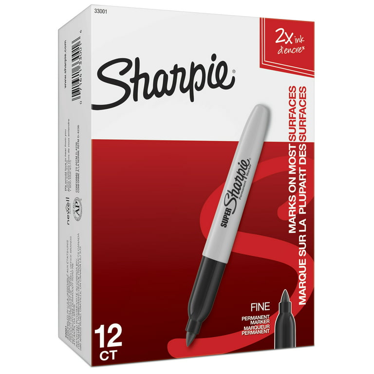 Sharpie Permanent Markers, Fine Tip, Black, 12/Pack (1812419