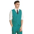 thumbnail image 7 of Linen Suits for Men Casual Wedding Suits Men 3 Piece Suits Groomsmen Tuxedos Summer Beach Prom Set Turquoise 6XL, 7 of 7