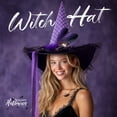 thumbnail image 6 of Ayieyill Halloween Witch Hats for Women with Lamp Cosplay Party Halloween Costume Accessory Purple, 6 of 9