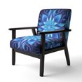 thumbnail image 3 of Designart "Fleurs Fractales en Turquoise et Blanc VII" Chaise d'Appoint Rembourrée - Fauteuil Moderne pour Salon, 3 of 7