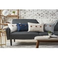 thumbnail image 4 of Grey Tone Envelope Embroidered Lumbar Accent Pillow, 14" x 22" w/ Decorative Wooden Buttons, 4 of 5