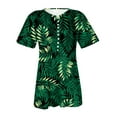thumbnail image 4 of Patlollav Plus Size Womens,Women Summer Tops Sexy Fold Print Regular Short Sleeve Button Blouse, 4 of 6