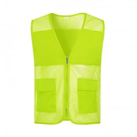 Womens Tank Tops- Hi Vis Reflective Safety Vest for Men Women Zip Up Mesh Work Vest with Pockets for Construction Mint Green XXXL