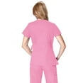 thumbnail image 2 of koi women's katelyn easy-fit mock-wrap scrub top with adjustable side tie, pink, large, 2 of 3