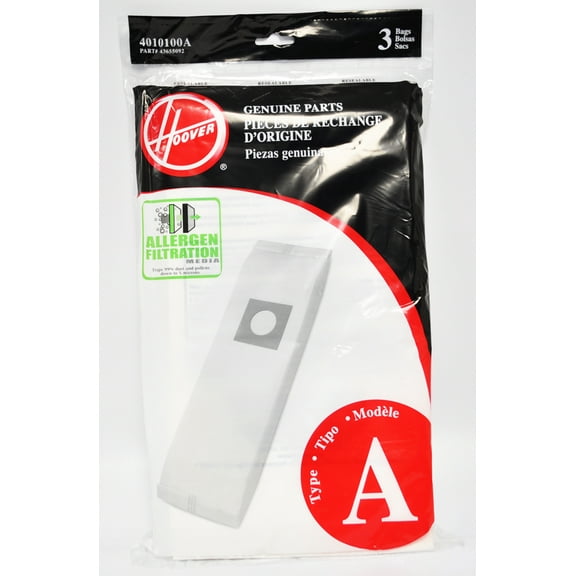 Replacement Part For Hoover Type A Allergen Filtration Media Paper Vacuum Bags 4010100A