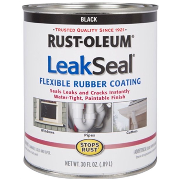 RustOleum Stops Rust LeakSeal Flexible Rubber Coating with Brush, 8 Fl. Oz., Clear Walmart