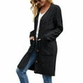 thumbnail image 2 of wsevypo Women Cable Chunky Knit Long Cardigan Sweater Long Sleeve Button Down Coat with Pockets, 2 of 6