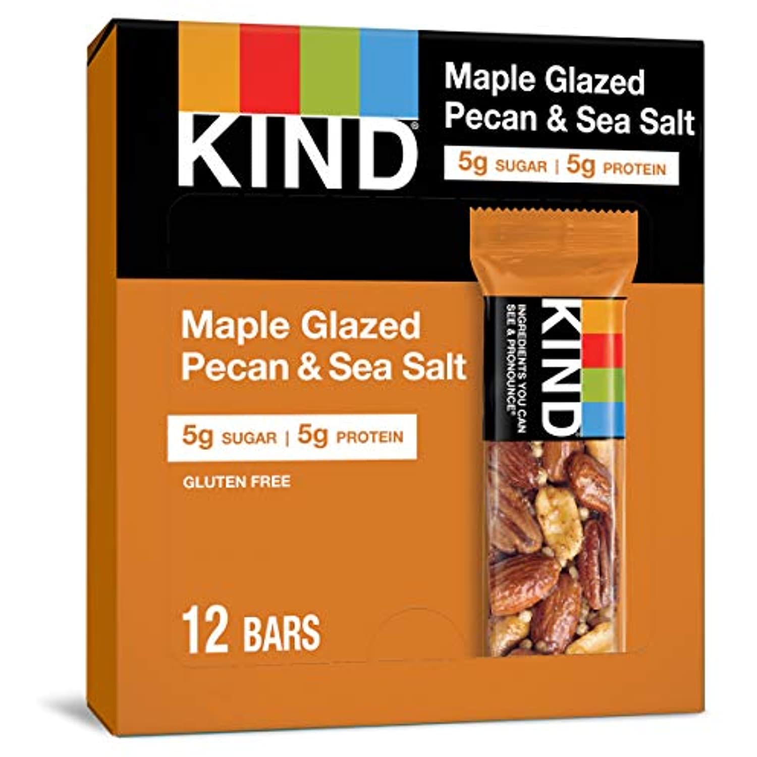 Kind Bars, Maple Glazed Pecan & Sea Salt, Gluten Free, Low Glycemic