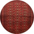 thumbnail image 1 of Ahgly Company Indoor Round Traditional Fire Brick Red Southwestern Area Rugs, 4' Round, 1 of 6
