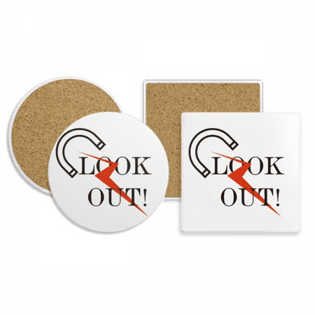 

Attention English Coaster Cup Mug Holder Absorbent Stone Cork Base Set