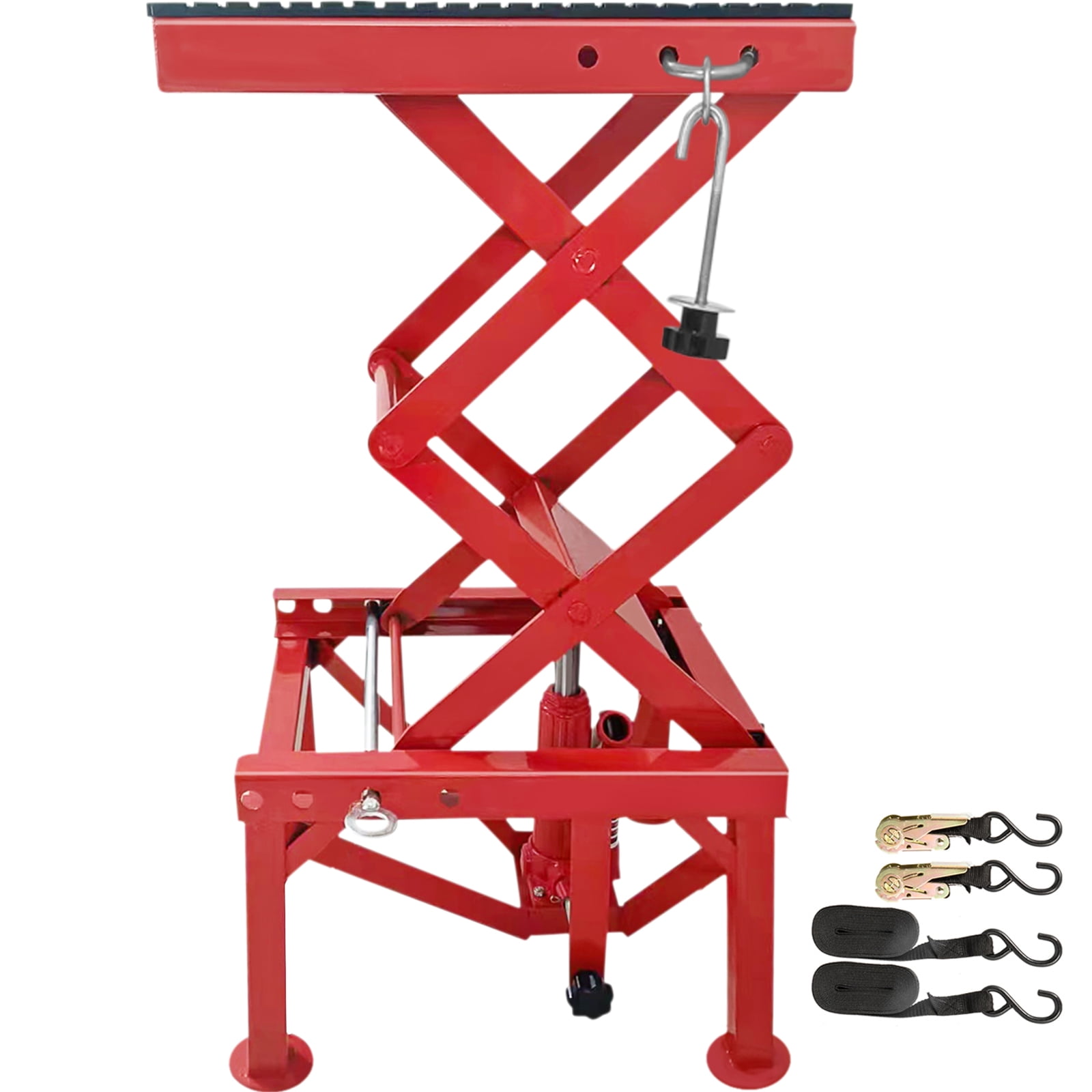Motorcycle Scissor Lift Jack with Wide Deck Motorcycle Lift Table with Non-Skid Rubber Pad Compact Crank Hoist Stand,Motorcycle Scissor Jack Stand VEVOR Motorcycle Jack 1100lbs 