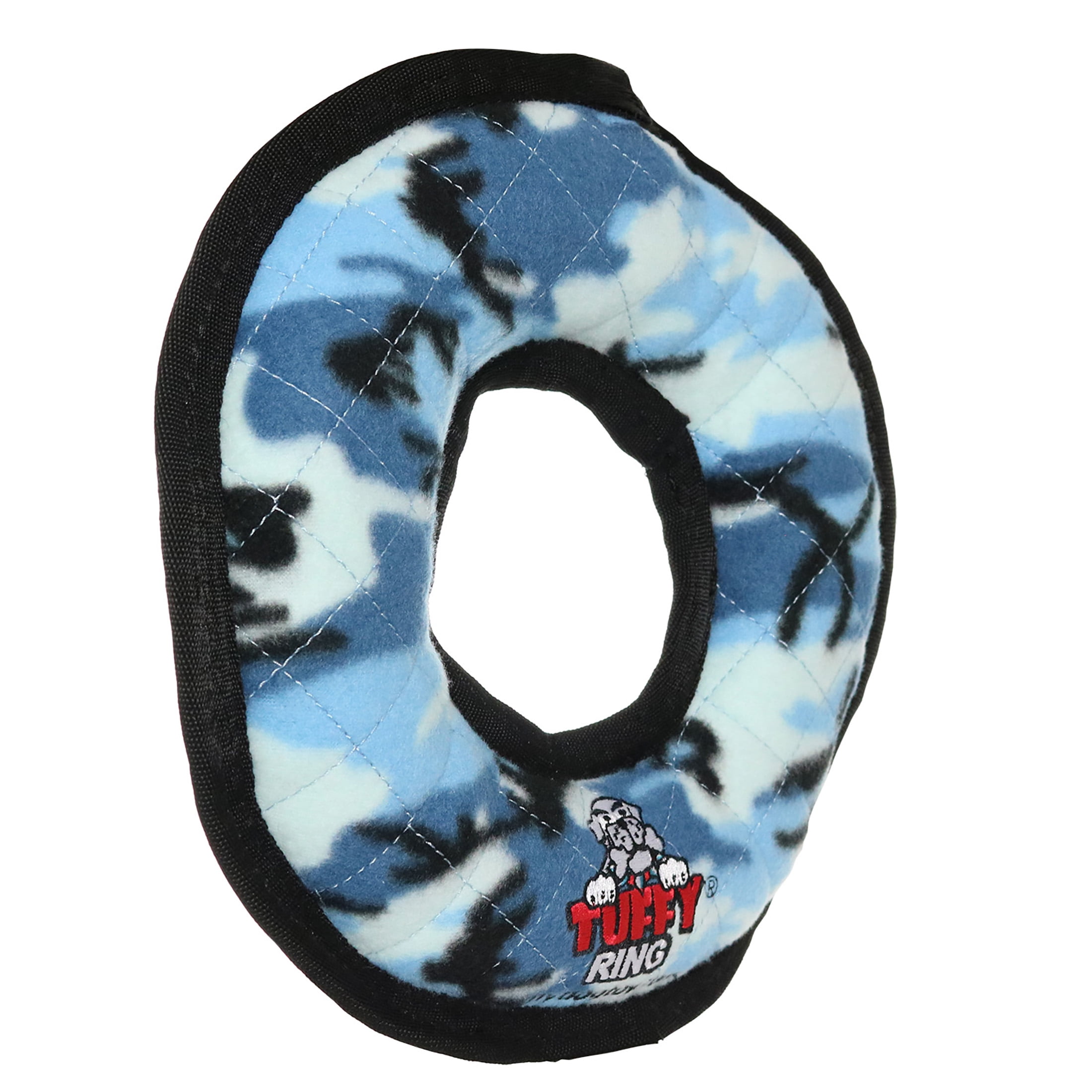 Tuffy Ultimate Ring Camo Blue Durable Plush Squeaky Dog Toy