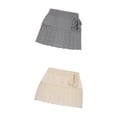 thumbnail image 1 of Mini falda,Minifalda de mujer de punto acanalado liso de cintura baja,Moda Lápiz Falda corta Grunge Streetwear,Mini vestido de fiesta elegante elástico para niñas,Cóctel informal de, 1 of 9