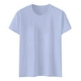 thumbnail image 5 of Women's Classic Everyday Short Sleeve Solid Casual Round Neck T-Shirt for Versatile Styling and Comfort, 5 of 5