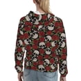 thumbnail image 7 of Uemuo Red Rose Skull Pattern Women's Hoodie with Eye-catching Drawstrings- Casual Pullover Hoodie with Kangaroo Pocket, Stylish Hooded Sweatshirt-Large, 7 of 7