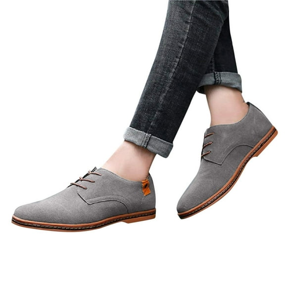 LSLJS Men's Leather Shoes sur l'Autorisation, Mode pour Hommes Casual Solide Lacet Oxfords Cuir Chaussures Hommes d'Affaires Chaussures