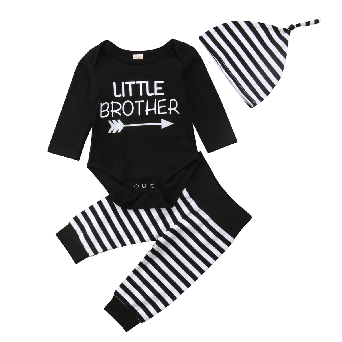Little Brother T-shirt Romper+Pants+Hat 