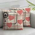 thumbnail image 3 of nygtbtfer  PillowPink Truck with Love Heart Plaid Throw Pillow Case Spring Farmhouse Decorative Cushion Case for Home Cushion Sofa Wedding Anniversary, Set of 2 White, 3 of 7