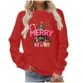 thumbnail image 5 of Busydd Christmas Sweatshirts for Women Fashion Fall Print Womens Tops Casual Comfortable Cotton Crew Neck Long Sleeve Shirts for Women S, 5 of 6